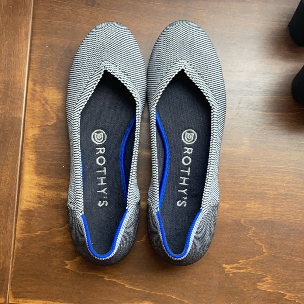 Rothys Birdseye Blue/Grey Flats